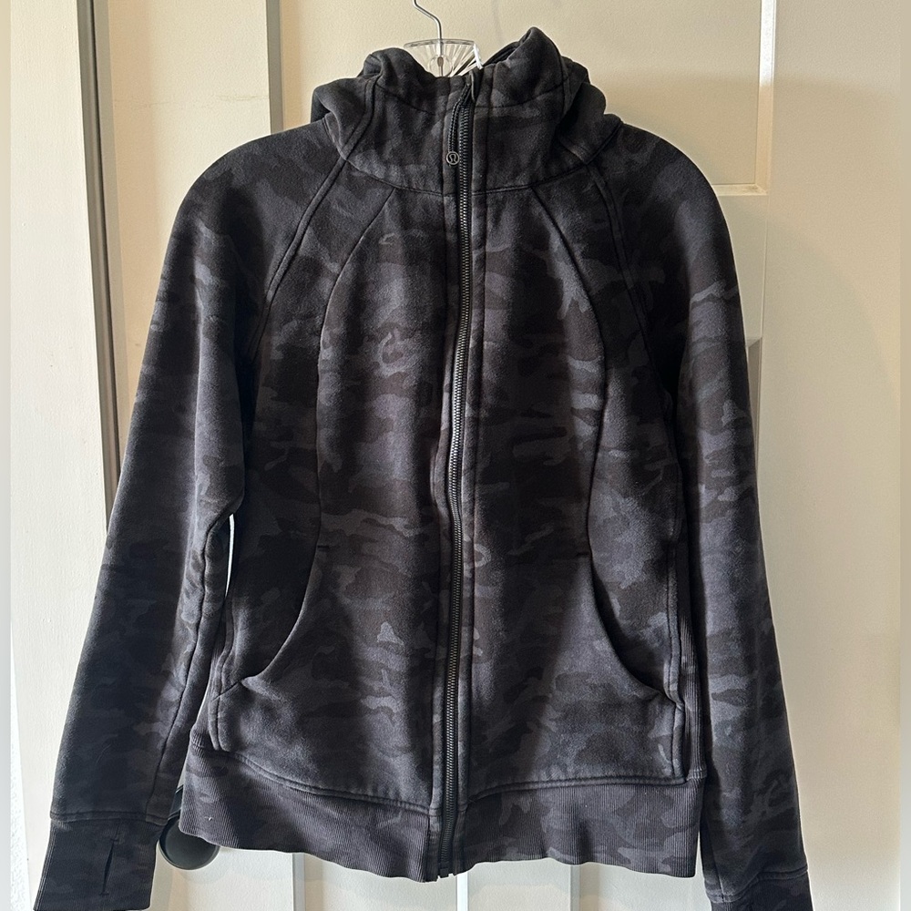 Lululemon dark gray camo full zip hoodie